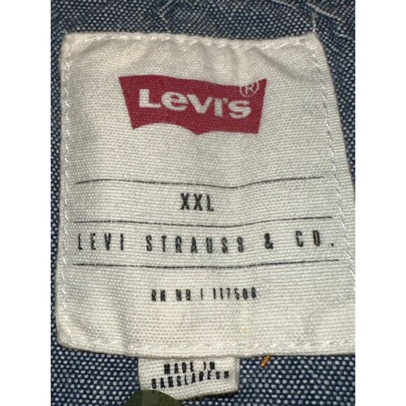 Levi’s Men’s Denim Shirt Pearl Snap Button XXL Lightweight Western Cowboy Rodeo - Picture 4 of 12
